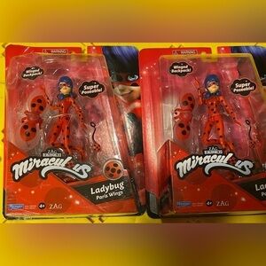 COPY - COPY - Lot of 2 Miraculous Lady Bug Paris Wings Action Figure